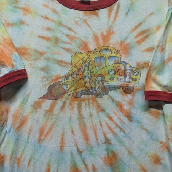 Mid 2010s Magic School Bus Tie Dye Ringer T-shirt - Picture 3 of 4